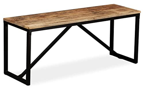 vidaXL Sitzbank Mangoholz Vintage 110x35x45cm Holzbank Wartebank Flurbank Bank