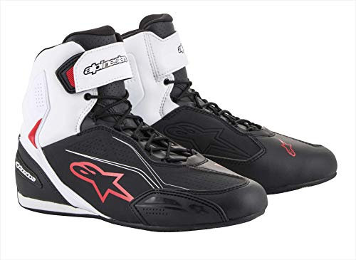 Alpinestars Faster-3 Shoes Black White Red, stivali da moto 43