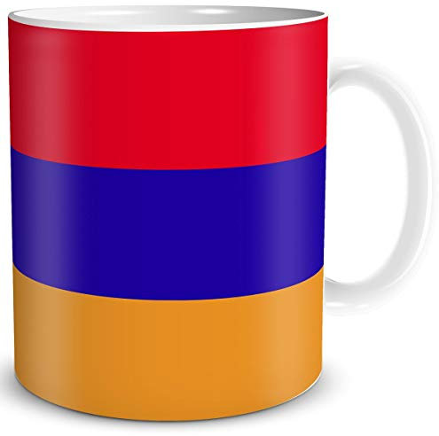 TRIOSK Tasse Flagge Armenien Länder Flaggen Geschenk Asien Souvenir Armenia für Reiselustige Frauen Männer Arbeit Büro Weltenbummler