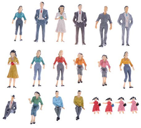 Vosarea 20pcs Multicolor Painted Moulds Miniature Figurine People Figures Painted Figures Statue Sand Table