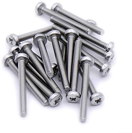 M6 (6mm x 60mm) Pozi Pan Machine Screw (Bolt) - Stainless Steel (A2) (Pack of 10)