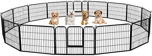 Yaheetech Dog Playpen, 16 Panel Puppy Play Pen Heavy Duty Pet Exercise Fence for Garden/Yard 60cm Height