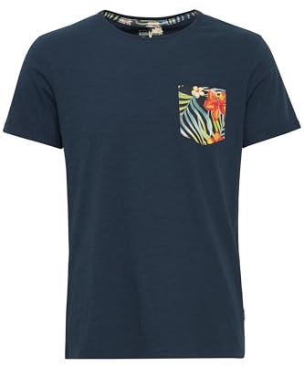 Blend Florens Herren T-Shirt Kurzarm Shirt mit Print und Rundhalsausschnitt, Größe:L, Farbe:Navy (70230)
