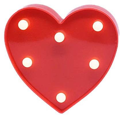 LED Leuchtschild, 3D Aufsteller Herz, rot