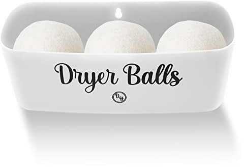 Magnetischer Wäschekorb für Wäschetrockner, Bälle, Organizer für Waschmaschine, passend für Wolltrockner, Ballkorb (weiß)
