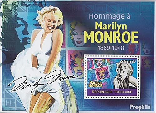 Prophila Collection Togo Block517 (kompl.Ausg.) postfrisch ** MNH 2010 Marilyn Monroe (Briefmarken für Sammler) Prominente/Film/Theater/Radio