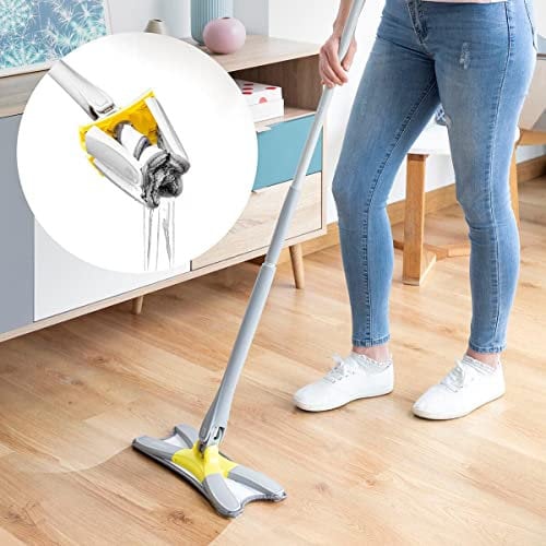 InnovaGoods | Mopa fregona de Microfibra ergonómica Tipo X TWOP | Blanco