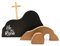OsterAuferstehungsSzene Set He is Risen Holz Jesus Krippe Christus Statue Dekoration leere Grabplatte Tischschmuck Handgefertigte Clevere Kreationen Kreuz Figuren Dekor Christliche Home Wandregal