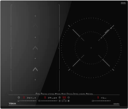 Teka IZS 67620 MST - Placa de Inducción Flex de 60 cm, 3 Fuegos, Sistema SlideCooking, Touch Control y Función Power Plus, 8 Funciones Directas, 5 Zonas de Inducción, Color Cristal Negro