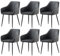 AINPECCA Set of 6 Faux Leather Dining Chairs Armchairs PU Upholstered Seat with Metal legs Office Living Room(FPU Grey, 6)