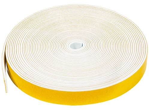 NAVK - Nastro sigillante autoadesivo in gomma, 12 mm x 1,5 mm, 10 m, per porte, finestre, bagno, doccia, anti-rumore e collisione