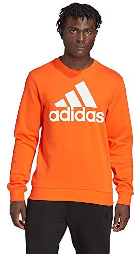adidas M Bl FL Swt Felpa a Maniche Lunghe, Semi Impact Arancione/Bianco, S Uomo