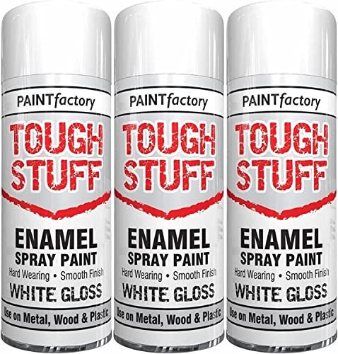 AHS Enamel White Gloss Spray 400ml - Multipurpose Hard Wearing & Smooth Finishing - Heavy Duty Easy Quick Dry Paint - Ideal For Interior & Exterior Wood, Metal, Plastic (3)