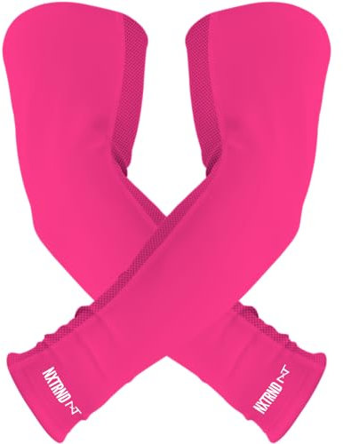Nxtrnd Air-TEK Armstulpen, atmungsaktive Fußball-Armstulpen, Kompressionsarmstulpen für Herren, Verkauf als Paar, Pink, Large