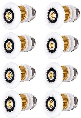8PCS Shower Door Rollers Runners Wheels,27mm Sliding Shower Doors Wheels, Replacement Part Bathroom Glass Door, Shower Parts Runner Sliding Shower Door Roller Wheel