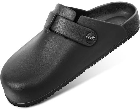 Bigant Womens Clogs,Mercy Mules for Womens Nurse Shoes-Slip on Garden Work Shoes(Black-9 Women/7 Men)