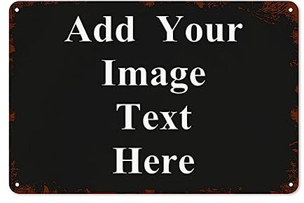 Segno Personalizzato in Metallo Con il Testo Della Vostra Immagine - Banner Vintage per Casa, Cortile, Strada, Fattoria, Negozio, Bar - Wall Decor e Regalo