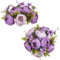 NUPTIO Pfingstrose Künstliche Blumen für Tafelaufsätze: 2 Stück 24cm Lila Faux Seide Gefälschte Blume Kugeln Anordnung Bouquet Braut Hochzeit Mittelstücke für Tisch Party Wohnzimmer Dekoration