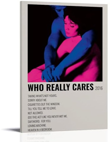 BBAUER Who Really Cares 2016 Poster Dekorative Malerei Leinwand Wandkunst Wohnzimmer Poster Schlafzimmer Malerei,Wandkunst Bilddruck Moderne Familienzimmer Dekor 16x24inch(40x60cm)