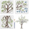 MAYJOYDIY Lot de 3 grands pochoirs en forme de branche d'arbre 78,3 x 78,3 cm avec pinceau - 30 x 30 cm - Pochoir pour bois, bricolage, mur et sol