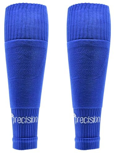 Precision Training Pro Junior Footless Sleeve Sport Socks, Stretch Fit, Compression Support for Football, Rugby and Hockey, Royal Blue, Sizes 12 Child UK - 6 UK