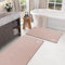 Set di 2 tappetini da bagno in terra di diatomee, ad asciugatura rapida, antiscivolo, con retro in gomma, tappetino da bagno assorbente, sottile, 40 x 60 cm, 40 x 110 cm, rosa cipria