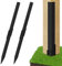 2 Pack Fence Post Repair - Fence Post Anchor Ground Spike for Repair Tilted/Broken Wood Fence Post, Easy to Install & Double Firm（Black）