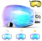 Odoland Photochromic Skibrille Magnetisch, OTG Snowboardbrille mit Magnetische Wechselglas für Damen und Herren Jungen Große Sphärische rahmenlose Schneebrille Blau