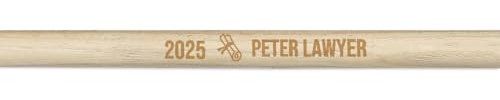 Wanapix | Baquetas Personalizadas con Nombre | Baquetas Bateria Personalizadas | Palillos Tambor | Madera de Nogal | 5A - 1,4ø x 40,5 cm | Graduación
