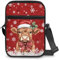 KUIFORTI Umhängetasche für Damen und Mädchen, niedliche Schultertasche, Handtasche, Reißverschluss, kleine Kuriertasche, Lustige Kuh mit Weihnachtsmotiv, Einheitsgröße