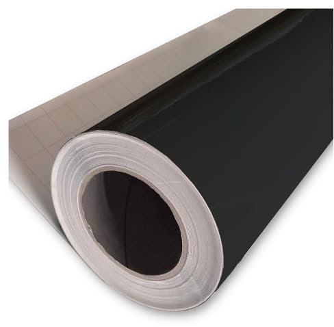 Rouleau adhésif Noir aspect brillant 32 cm x 5 m, vinyl autocollant multi usage vendu au mètre, adhésif de décoration au mètre