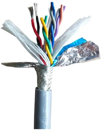Matériel de communication Câble blindé à paire torsadée de 5M, 26 24 22 20 18awg, 2 à 8 cœurs, câble de remorquage en PVC souple, fil de cuivre résistant à la corrosion Fils et câbles(20AWG 0.5MM,6 Co