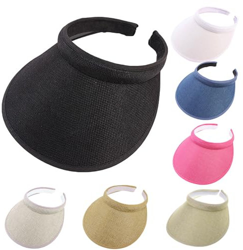 Zkydhbd Chapeau unisexe à clipser pour chapeau de soleil en faux lin, bleu, 49