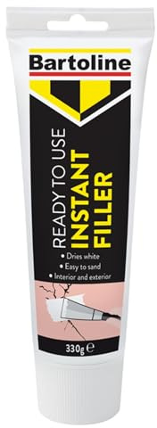 CROMAR – Bartoline Ready Mix Instant Filler | 330g Tube | All Purpose Ready Mixed Filler | White Paste for Interior & Exterior Repairs