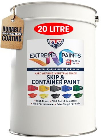 TRADE SUPPLIES UK - Extreme Skip & Container Industrial Paint – High Durability, Gloss Finish, Rust Inhibiting, Heavy-Duty Enamel Paint for Wood, Concrete & Metal - Blue, 20L