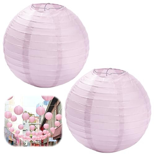 2 stück reispapier lampenschirm, papier lampenschirm Hellrosa für Kreative DIY-Projekte und Party Garten Hochzeit Geburtstag Dekoration (20 cm, 8)