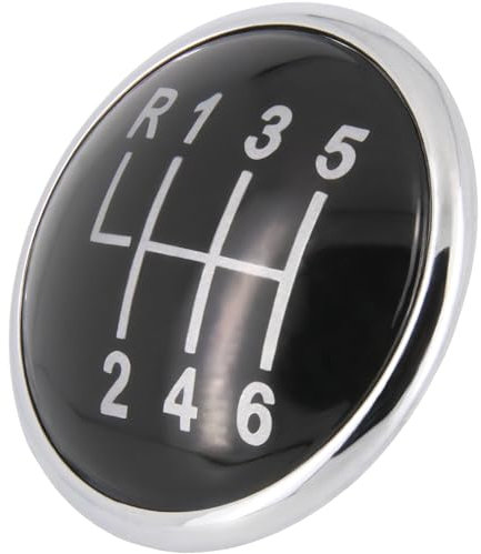 Recambo Schaltknauf Kappe Emblem Abdeckung 6 Gang passend für VW Golf IV, 1J, 1997-2006, Plug & Play, schwarz - chrom