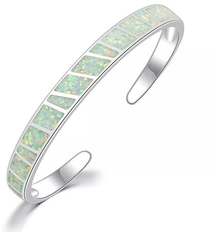 Mode Feine Weiß Feuer Opal Armreifen 925 Splitter Schmuck Für Frauen