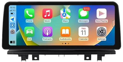 Autoradio 12.3 Android 14 avec Navigation GPS Commandes au Volant/SWC AHD Caméra de recul Bluetooth Carplay Radio FM WiFi Commande vocale pour BMW X1 X2 F48 F49 2013-2020(H(2G+32G))