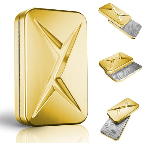 HIDEDC Breakthrough Fidget Slider, Trackless Fidget Slider for Fancy Play, EDC Fidget Toys Adults Sensory Toys Home Office Executive Desk Toy Gift for ADHD/ADD/Autism (Gold)