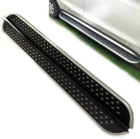 Lot de 2 marchepieds latéraux pour Jeep Grand Cherokee 2011-2021 avec bords en aluminium (avec supports)
