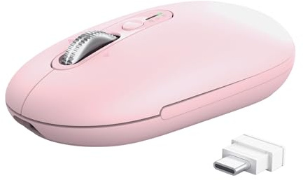 Trust Seron Mouse Wireless con Rotellina Ultra Rapida, Rosa | Bluetooth + 2.4GHz, Scorrimento Orizzontale, 65% Plastica Riciclata, Pulsanti Silenziosi, Multi-Dispositivo, per PC Mac