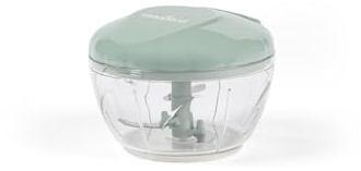 Progress Neutrals Manual Mini Food Chopper With Pull Cord, Green | Stainless Steel Blades, Non-Slip Base, BPA-Free Materials, Easy To Clean, For Vegetables Herbs Fruit, No Electricity