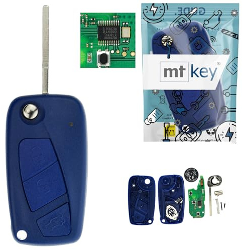 Funk Schlüssel Klappschlüssel 434MHZ Ask +Transponder ID46 PCF7941 +Rohling SIP22 3 Tasten kompatibel mit FIAT Panda 169 2003-2012 Autoschlüssel