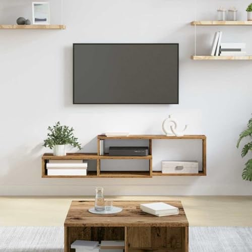 sephironlbb Support Mural pour TV en Bois d'ingénierie 120x25x28,5 cm, étagère de Rangement Moderne pour Salon séjour Chambre, Meuble TV Suspendu Durable et Minimaliste