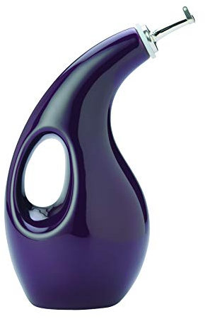 Rachael Ray Solid Glaze Ceramics EVOO Olive Oil Bottle Dispenser with Spout, One Size, Purple