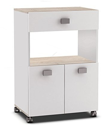 13Casa – Oldani 2 buffet. Dim. 60 x 41,2 x 90H cm. nobilitato. Blanc + acacia.