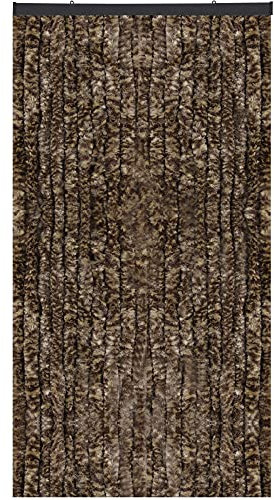 Arsvita Flauschvorhang Türvorhang (90x200 cm) in Meliert Beige-Braun als Insektenschutz für Balkon, Terrasse oder Wohnmobil, Wohnwagen, Pavillon