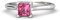 RS JEWELS Femme Argent 925/1000 Argent sterling Saphir rose FASHIONRING