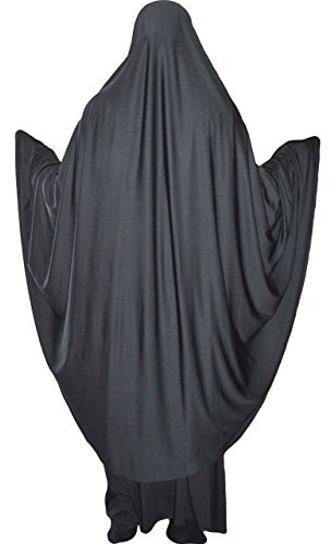 Yaqeen XL Khimar Hijab lycra Kopftuch für die Muslima, Gebetsset schwarz